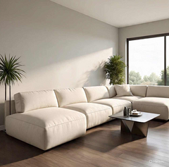 Plush Serenity in  Sunlit Minimalism
