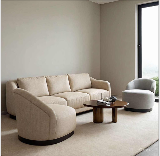 Graceful Simplicity in a  Light-Filled Lounge