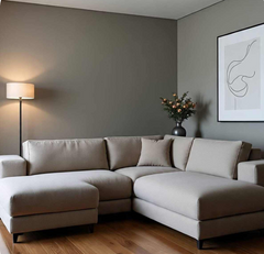Soft Sophistication in a  Minimalist Living Room