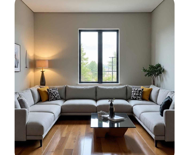 Chic Harmony in a  Sunlit Lounge