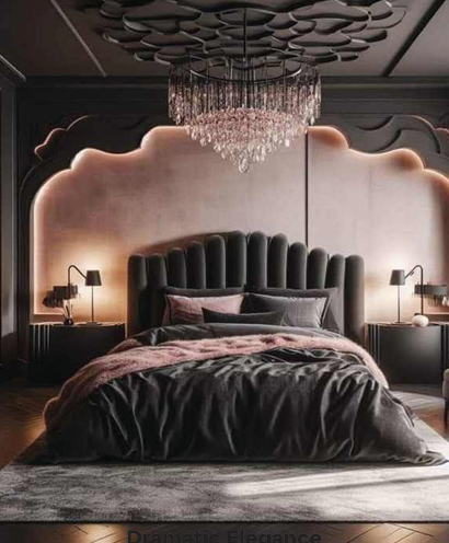 Black luxurious bedroom