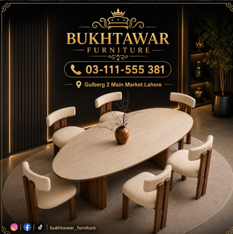 Modern Oval Walnut Table